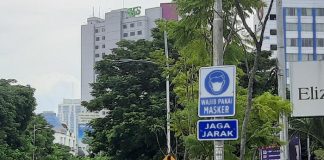 Rambu Wajib Masker di Kota Surabaya