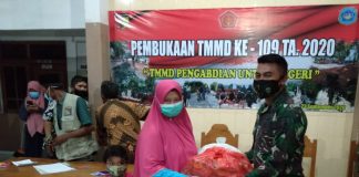 Satgas TMMD ke 109 Kodim 0812 Lamongan Salurkan Paket Sembako