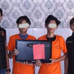Pelaku saat diamankan polisi. Bongkah.id/Addy/