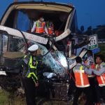 Kendaraan yang terlibat lakalantas di tol Jomo pada, Selasa (2/7/2024)