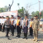 Apel gelar pasukan operasi mantap praja, di lapangan Mapolres Mojokerto, Senin (19/8/2024).