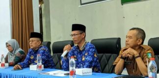 foto : Tampak suasana pembekalan guru PAUD oleh Disdikbud Jombang./bongkah.id/Karimatul Maslahah/