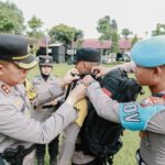 Ratusan personel saat apel di lapangan Mapolres Jombang./bongkah.id/Karimatul Maslahah/