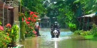 Kondisi Banjir di Desa Gempol Klutuk Tarik.