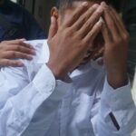 Pelaku tindak perdagangan orang usai menjalani sidang di PN Mojokerto.