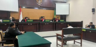 Sidang pencabulan santri di PN Mojokerto, Rabu (8/1/2025).