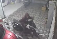 rekaman CCTV saat pencuri membawa motor milik warga Jombang./bongkah.id/Karimatul Maslahah/