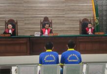 Sidang pengeroyokan Kajari Kabupaten Kediri di PN Kediri.