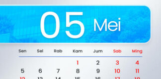 Kalender bulan Mei 2025.