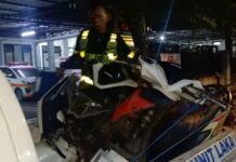 Lakalantas di Jalan Desa Gempol Legundi, Kecamatan Gudo, Kabupaten Jombang, Jawa Timur, pada Minggu (18/5/2025)