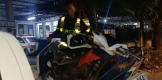 Lakalantas di Jalan Desa Gempol Legundi, Kecamatan Gudo, Kabupaten Jombang, Jawa Timur, pada Minggu (18/5/2025)