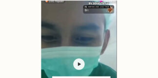 Tangkapan layar mantan perawat rumah sakit swasta di Kecamatan Mojoagung Jombang saat melakukan live di ruang operasi. Bongkah.id/Karimatul Maslahah/