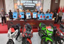 Ungkap kasus peredaran narkotika di Polresta Mojokerto, Rabu (28/5/2025).