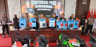 Ungkap kasus peredaran narkotika di Polresta Mojokerto, Rabu (28/5/2025).