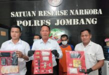 Satresnarkoba saat menggelar pres rilis ungkap peredaran narkotika /bongkah.id/Karimatul Maslahah/