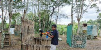 Bermain Perang-perangan Ala PUBG Isi Waktu liburan Lebaran Idul Adha. Bongkah.id/Muhammad Hatta/