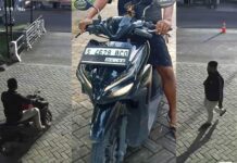 rekaman CCTV Fendi saat membawa motor Lilik warga Jombang./bongkah.id/Karimatul Maslahah/