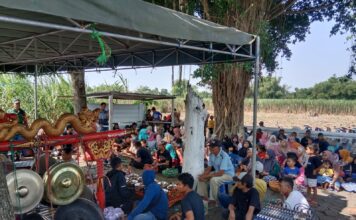 kegiatan sedekah desa di Dusun Jaten, Jatipelem, Diwek, Jombang./bongkah.id/Karimatul Maslahah/
