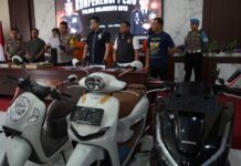 Barang bukti sepeda motor yang berhasil diamankan oleh anggota Polres Kota Mojokerto. Bongkah.id/Karimatul Maslahah/