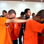 Puluhan tersangka usai diamankan oleh Satresnarkoba Polres Mojokerto Kota./bongkah.id/Karimatul Maslahah/