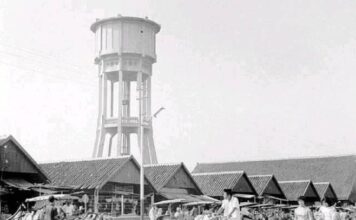 Menara air yang terletak di kawasan Pasar Tanjung ini merupakan peninggalan kolonial Hindia Belanda. ISTIMEWA