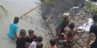 jenazah Adi Angga Krismoyo saat dievakuasi./bongkah.id/Karimatul Maslahah/
