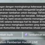 tangkap layar fitur live TikTok tak bisa diakses./bongkah.id/Karimatul Maslahah/
