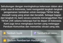 tangkap layar fitur live TikTok tak bisa diakses./bongkah.id/Karimatul Maslahah/