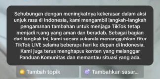 tangkap layar fitur live TikTok tak bisa diakses./bongkah.id/Karimatul Maslahah/
