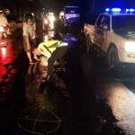 polisi saat melakukan olah TKP di jalan raya cendrawasih, Jombang./bongkah.id/Karimatul Maslahah/