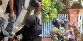 pelaku saat diamankan dan diamuk masa./bongkah.id/Karimatul Maslahah/