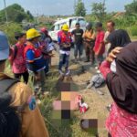 Lakalantas di jalan raya Desa Pandanwangi, Kecamatan Diwek, Kabupaten Jombang./bongkah.id/Karimatul Maslahah/