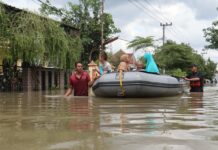 Banjir yang sempat merendam wilayah Kecamatan Sumobito, Kabupaten Jombang./bongkah.id/Karimatul Maslahah/