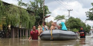 Banjir yang sempat merendam wilayah Kecamatan Sumobito, Kabupaten Jombang./bongkah.id/Karimatul Maslahah/