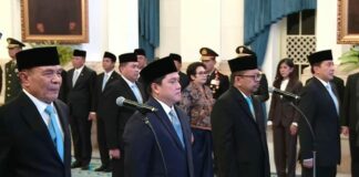 tangkap layar prosesi pelantikan di istana negara./bongkah.id