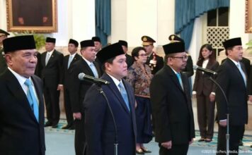 tangkap layar prosesi pelantikan di istana negara./bongkah.id