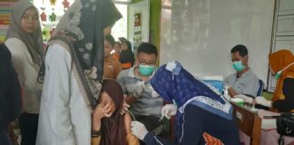 Imunisasi MR balita di Jombang./bongkah.id/Karimatul Maslahah/