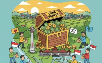 Ilustrasi pencairan dana banpol dibuat oleh AI./bongkah.id/
