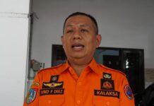 Kalaksa BPBD Jombang Wiku Birawa Felipe Diaz Quintas saat dimintai keterangan./bongkah.id/Karimatul Maslahah/