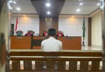 Sidang vonis Eko Fitrianto pelaku pembunuh disertai mutilasi di PN Jombang./bongkah.id/Karimatul Maslahah/