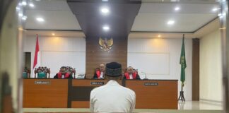Sidang vonis Eko Fitrianto pelaku pembunuh disertai mutilasi di PN Jombang./bongkah.id/Karimatul Maslahah/