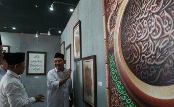 Kaligrafi karya santri SAKAL Denanyar di MINHA Tebuireng Jombang./bongkah.id/Karimatul Maslahah/