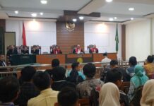 Suasana sidang vonis kasus pembunuhan siswi SMA di Jombang./bongkah.id/Karimatul Maslahah/
