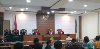 Suasana sidang vonis kasus pembunuhan siswi SMA di Jombang./bongkah.id/Karimatul Maslahah/