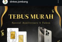 Tangkap layar akun instagram @dinkes.jombang yang diserang oleh hacker./bongkah.id/Karimatul Maslahah/