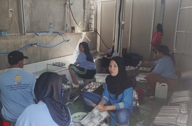 Para relawan MBG sedang melaksanakan tugas harian di dapur.