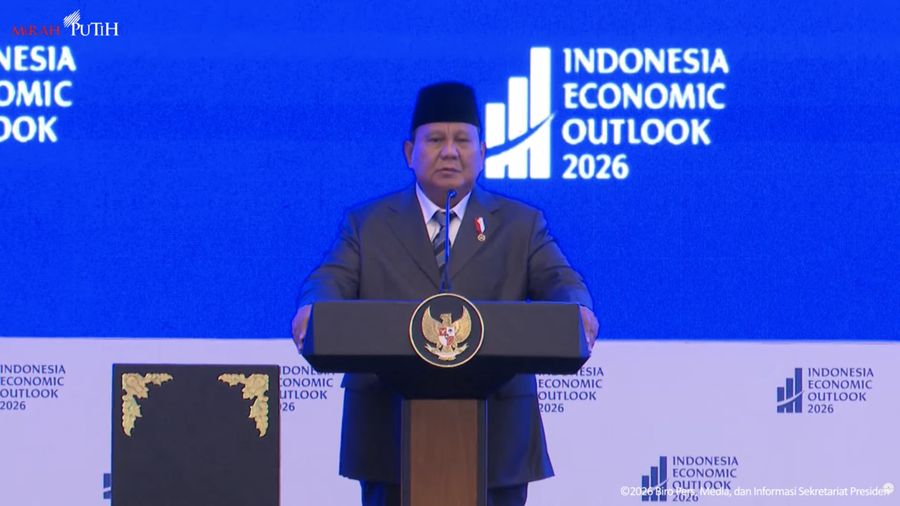 Presiden Prabowo saat tampil dalam forum Indonesia Economic Outlook 2026.