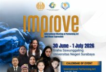 IMPROVE 2026 di UNESA mempertemukan seniman, akademisi, dan praktisi seni dari delapan negara dalam ajang kolaborasi internasional yang menghadirkan pertunjukan, diskusi, dan tur budaya ke Trowulan Mojokerto