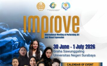 IMPROVE 2026 di UNESA mempertemukan seniman, akademisi, dan praktisi seni dari delapan negara dalam ajang kolaborasi internasional yang menghadirkan pertunjukan, diskusi, dan tur budaya ke Trowulan Mojokerto